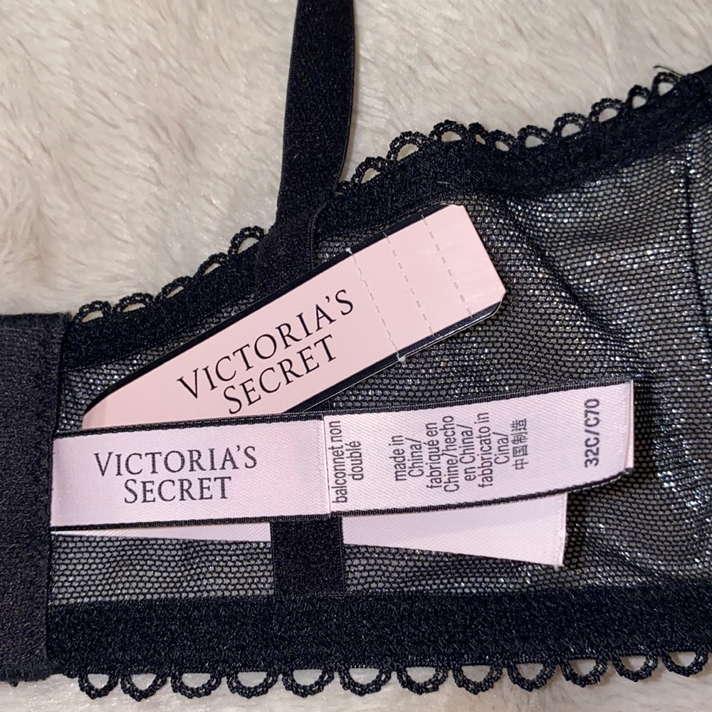 Victoria Secret Sheer Sparkle Bra 32C - Picture 3 of 4